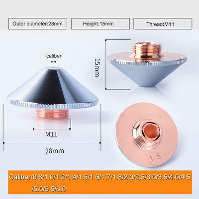 качество  DM28 M11 1.2mm Copper Laser Nozzle For Fiber Laser Cutting Machine завод